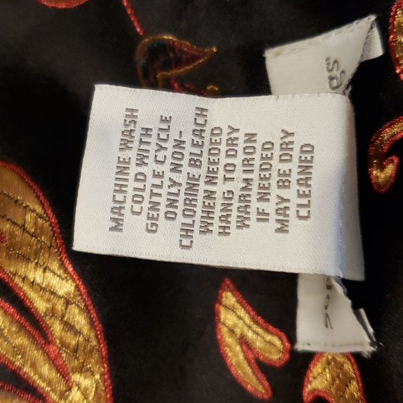 SOFT SURROUNDINGS Black Satin Jacquard Moon Dynasty Jacket sz XL Womens Cocktail - Picture 9 of 10